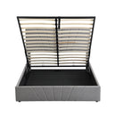 Queen size Upholstered Platform bed with a Hydraulic Storage System - Gray