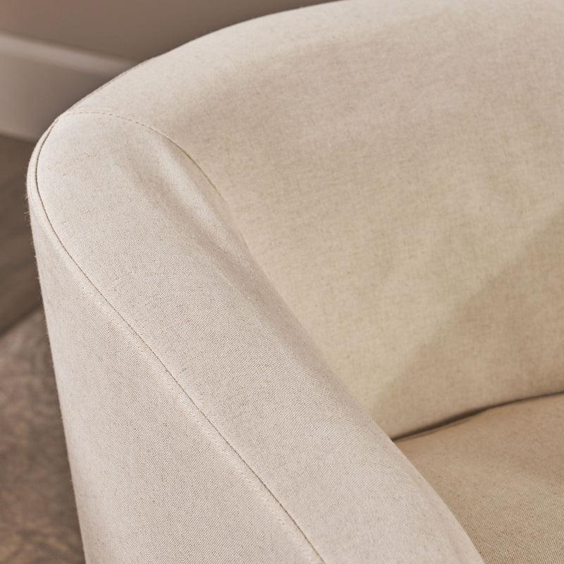 Glitter - Upholstered Swivel Chair With Loose Cover And Curved Back