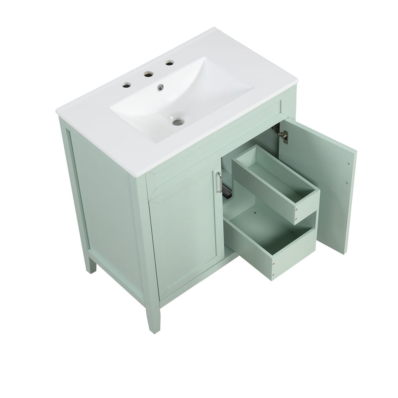 Bathroom Vanity With Sink, Combo, Cabinet With Doors And Drawer, Solid Frame And MDF Board