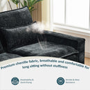 Modern Comfy Chenille L Shaped Sectional Sofa With Movable Ottoman