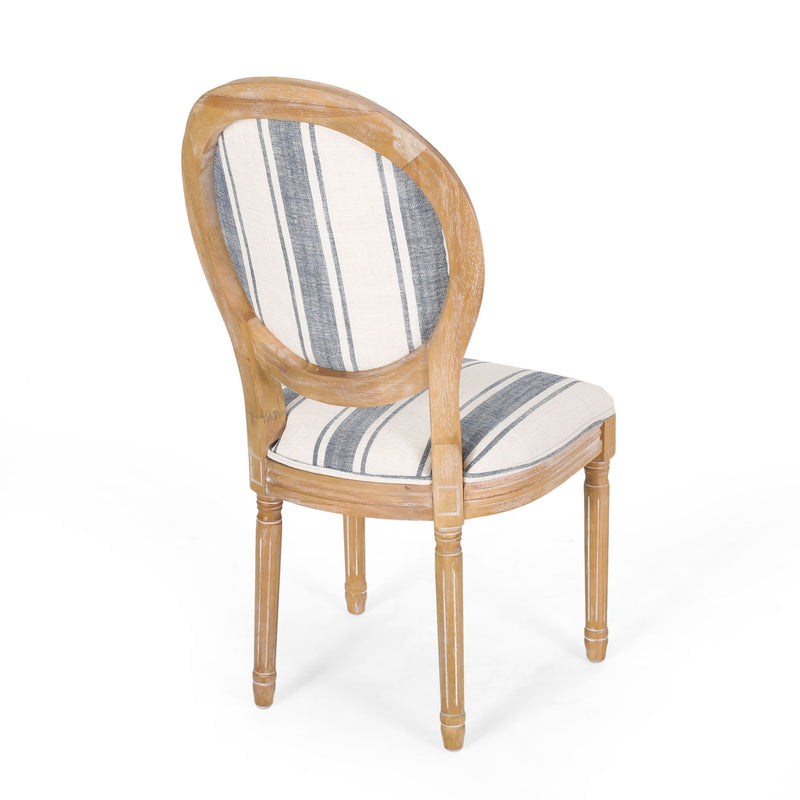 French Country Inspired Dining Chair With Iconic Round Backrest