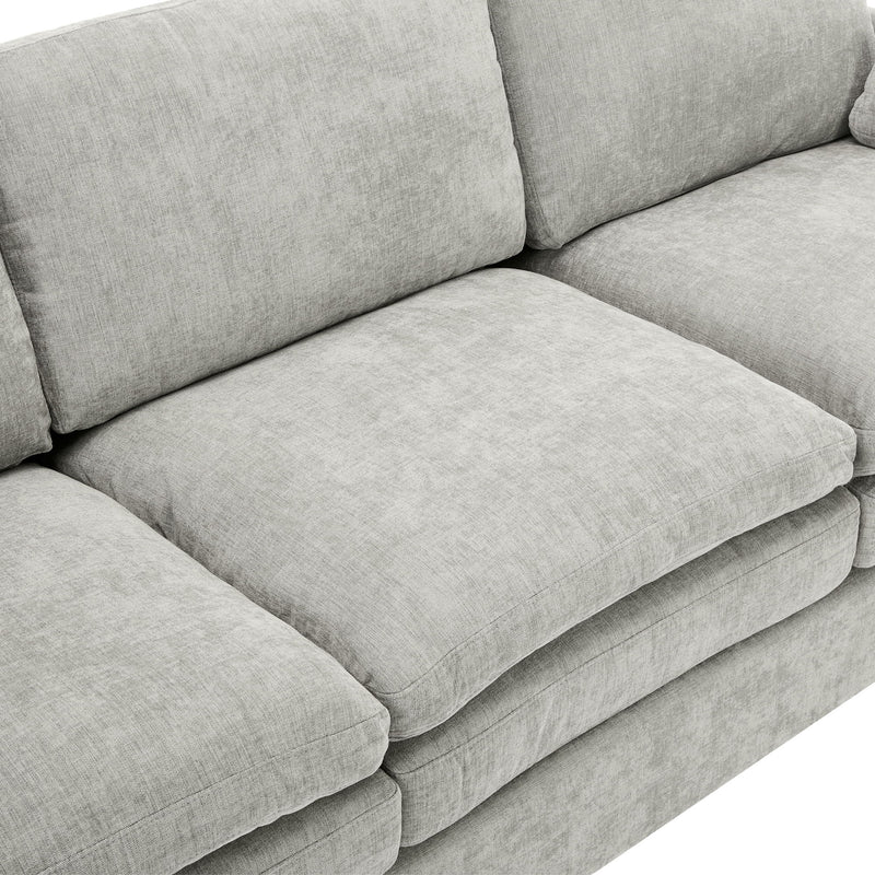 Cozy Upholstered 3 Seater Sofa Plush Cushion For Living Room