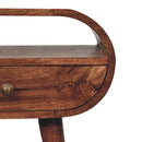 Circular Bedside Table With Open Slot - Caramel