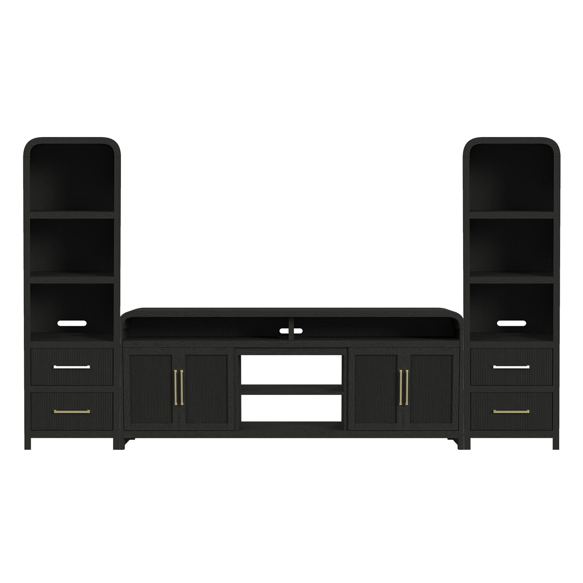 Ridgemont Entertainment Unit With 82" TV Console in Black by Elements International, view 30