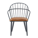 Industrial Inspired Upholstered Dining Chair Set With Metal Legs (Set of 2) - Brown