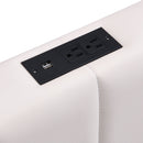 Upholstered Bed With Hydraulic Storage System And LED Light, With Sockets And USB Ports