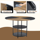 Diameter - Modern Splicing Circular Dining Table Double Layer Storage - Wood / Black