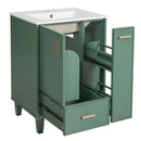 Bathroom Vanity With Sink, Deep Drawer, Door Shelf, 2 Tier Basket