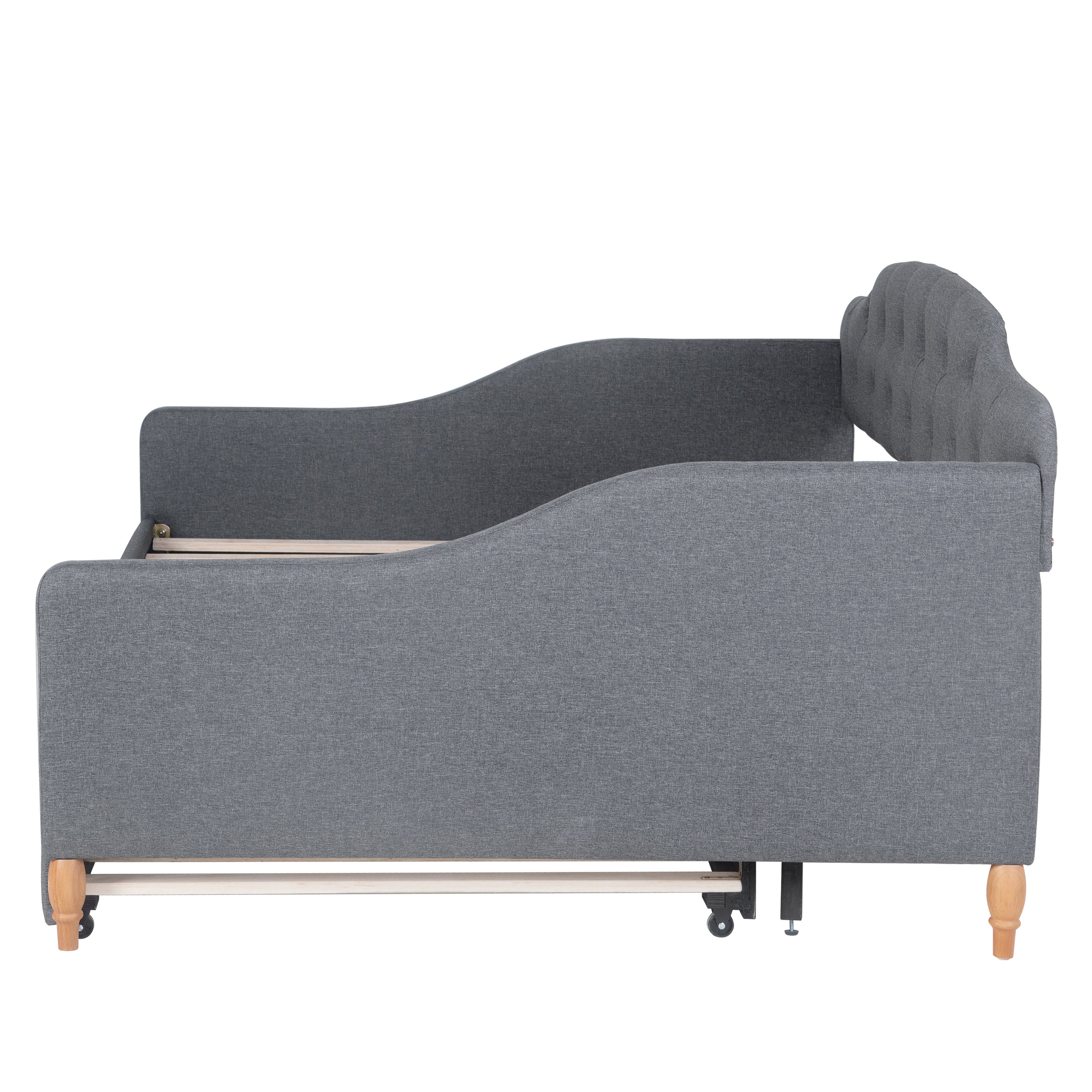 Full Size Vintage Upholstery Daybed with Trundle,Gray - Atlantic Fine Furniture Melbourne FL