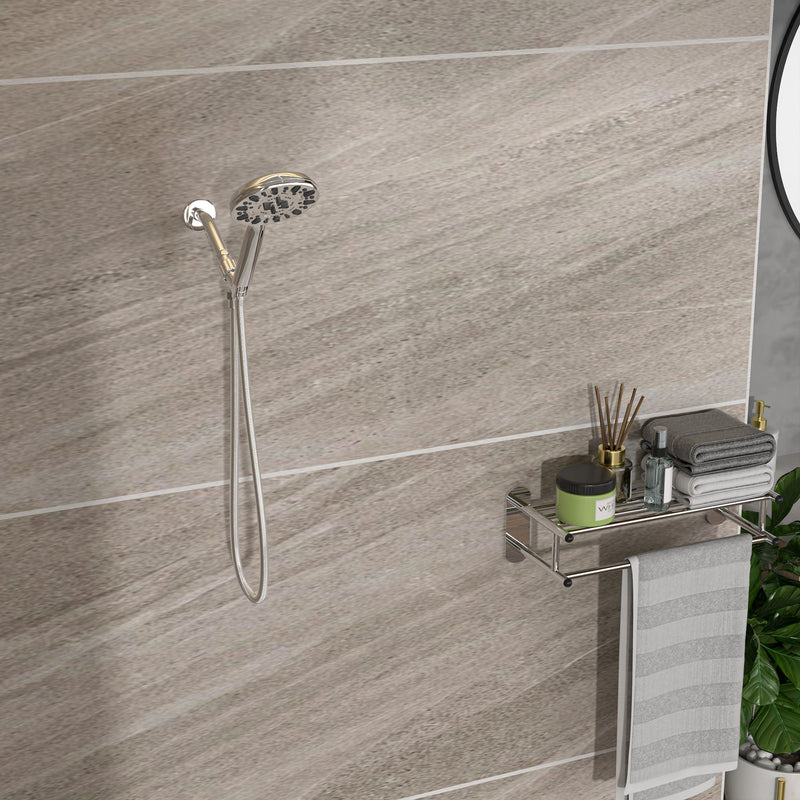 Multi Function Adjustable Hand Shower 7 Function Plastic Hand Shower With 59" Hose - Chrome