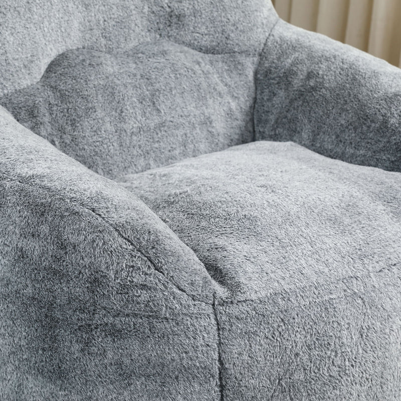 Beanbag Sofa Chair With Armrests Stuffed High Density Foam