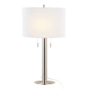 Master - 29" Contemporary Table Lamp (Set of 2) - Polished Nickel / White