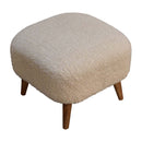 Boucle Square Footstool - Cream