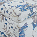 Luxury Storage Ottoman With Floral Patterned Fabric, Soft Close Hinges, Functional Footrest & Seat - Blue Flower / Blue Multi