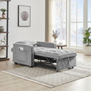 Modern Velvet 3 In 1 Sofa Bed Chair, Adjustable Recliner