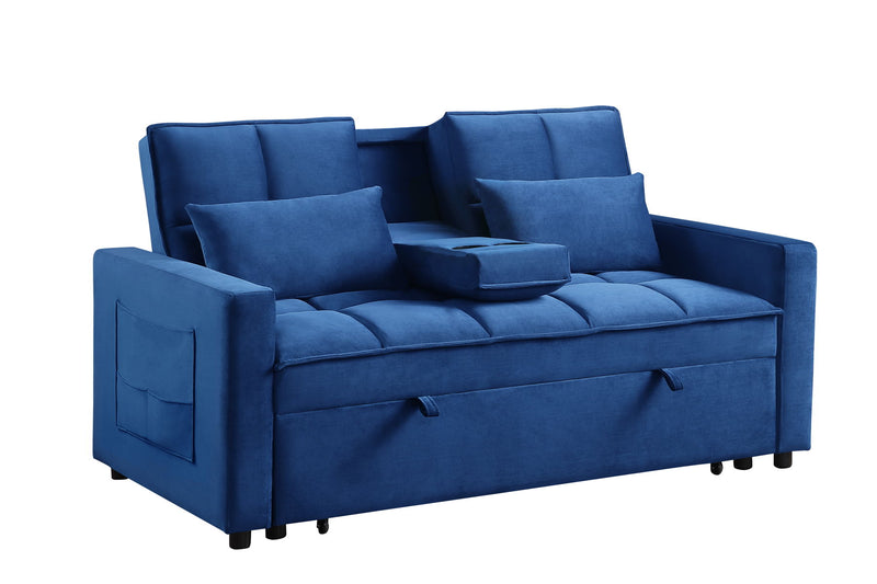 66.25'' Velvet Pull Out Sofa Sectional