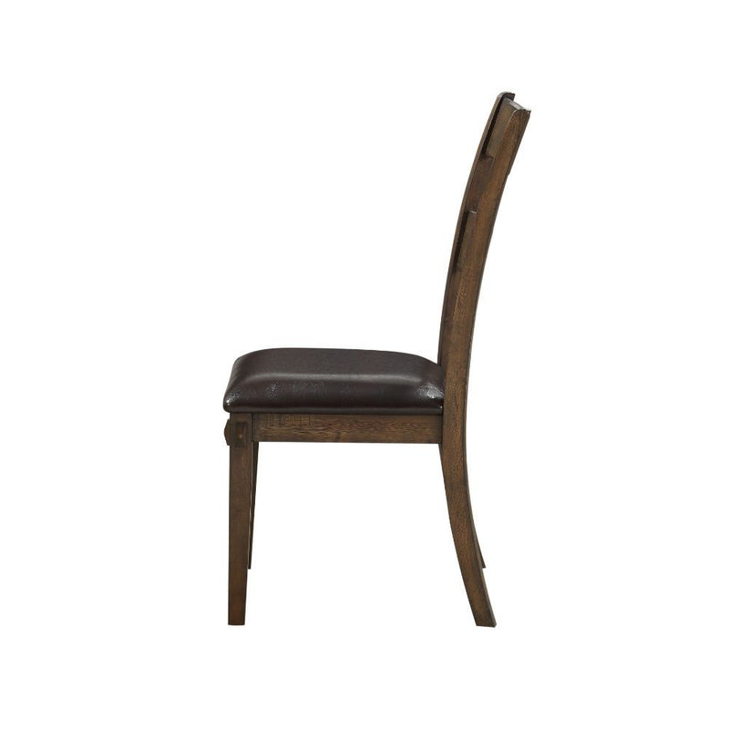 Nabirye - Side Chair (Set of 2) - PU & Dark Oak - Atlantic Fine Furniture Inc