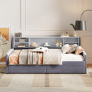 Luxurious Upholstered Platform Bed With Storage Drawers