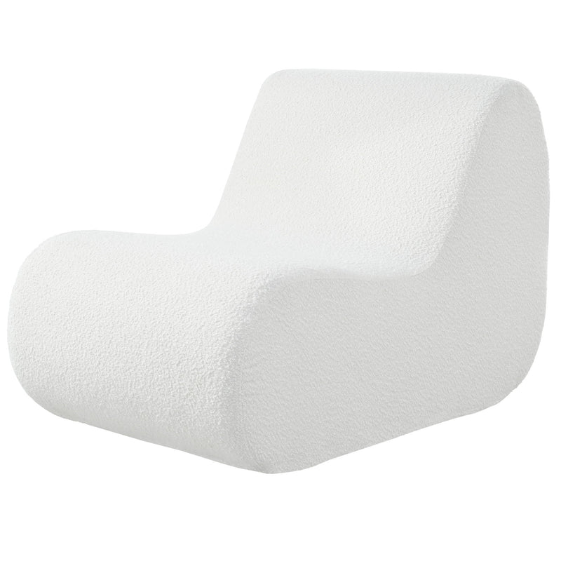 Curved Lounge Chair With Ottoman And High Resilience Foam