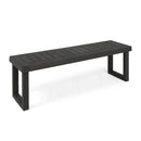 Outdoor 6 Seater Dining Set With Bench - Dark Gray / Light Gray