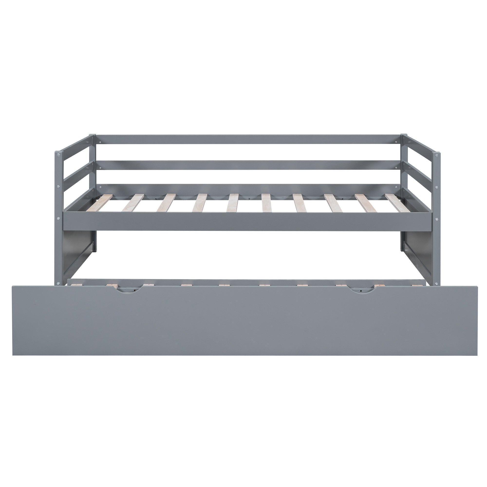 Twin Size Wood Daybed with Twin Size Trundle, Gray - Atlantic Fine Furniture Melbourne FL