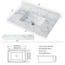 Elegant Bathroom Vanity Top With Rectangular Ceramic Sink And Backsplash