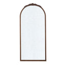 Hand Carved Rose Antique Mirror Frame, Large Arch Mirror Wall Decor For Living Room, Bathroom, Entryway - Brown