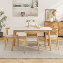 5 Piece Dining Set, Table And 4 Upholstered Chairs - Beige / White / Oak