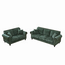 Modern 3 And 2 Seater Sofa With Rolled Arms, Tufted Upholstered Couch
