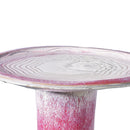 Birdbath For Patio, Garden - White / Pink