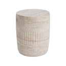 Stylish Outdoor / Indoor Lightweight Concrete Side Table With Travertine - Beige