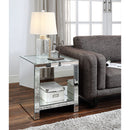 Noralie - End Table With Open Storage Compartment - Clear Glass, Mirrored & Faux Diamonds