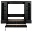 French Style Murphy Platform Bed With Shelf, Side Cabinets, Drawers And LED