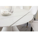 Fashion Modern Sintered Stone Dining Table With Multi Functional Retractable Design - White