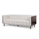 Contemporary Mid-Century Charm 3 Seater Sofa With Button Tufted Waffle Stitching