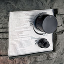 Transitional Outdoor 32" Round Propane Fire Pit Table, Lightweight Concrete Construction - Stone Gray