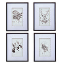 Botanical Wall Art Prints, Home Decor For Living Room Dining Room, Bedroom, Hallway (Set of 4) - White / Black