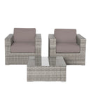 Wicker Seating Group Set With Table And Cushions