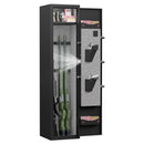 3 - 4 Gun Safe For Rifles And Pistols, Quick Access Password Gun Safe, High Security Metal Rifle Safe Locker With Removable Shelf And 2 Adjustable Gun Slots - Black