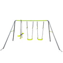 Xns081 Interesting Swingset With Plastic Safe Swing Set 440Lbs For Outdoor Playground For Age 3+ With Face To Face Without Tee - Lime Green