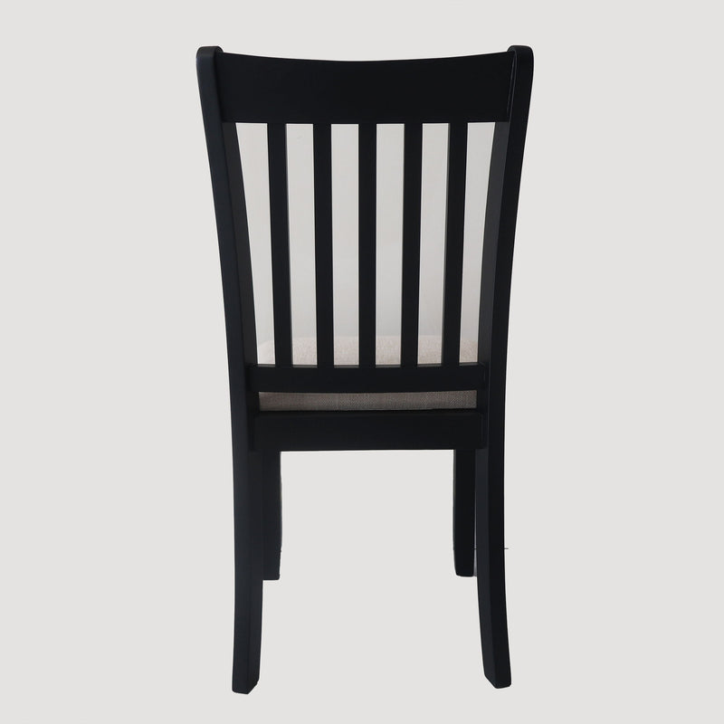 Modern Dining Chair, Wooden Back, Cushion Seats (Set of 2)