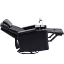 270° Power Swivel Recliner Home Theater Chair With Hidden Arm Storage, LED Light, Cup Holder, And Tray Table