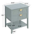 2 Drawer Side Table, American Style, End Table, Suitable For Bedroom, Living Room, Study