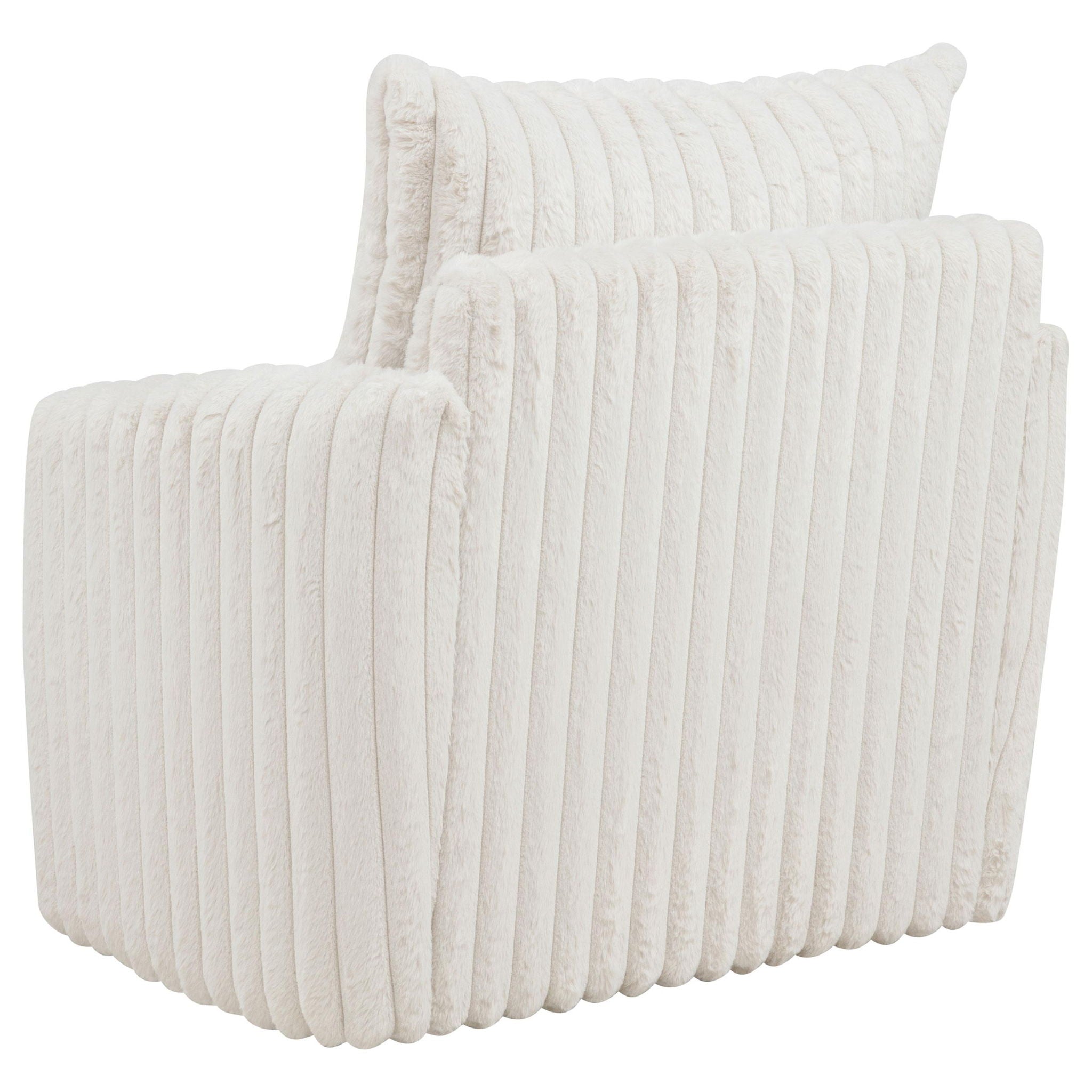 Sarco Corduroy Upholstered Swivel Accent Arm Chair Ivory