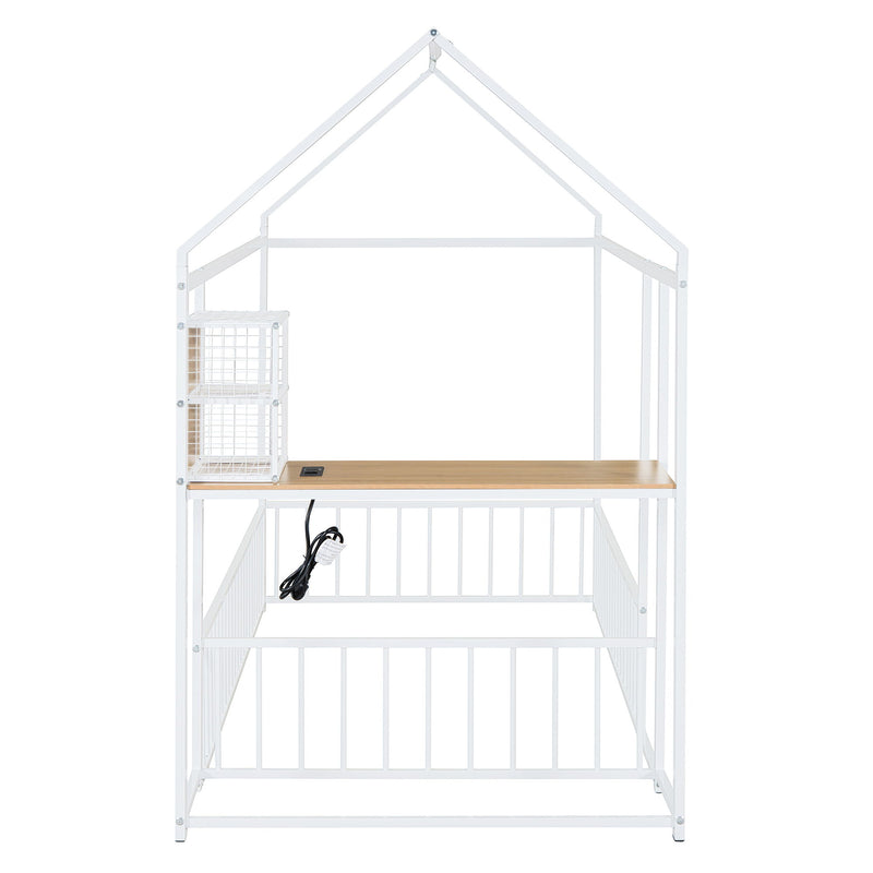 House Frame With Desk, Shelves, Power Outlets And USB Ports