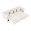 3 In 1 Convertible Sleeper Sofa Bed With Movable Ottoman