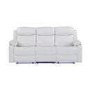 Blanche - Reclining Sofa With LED Lights Frame, Pillow Top Arms - White