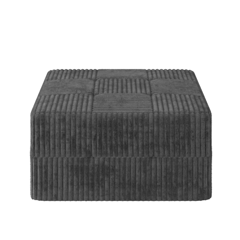 Modern Minimalist L Shape Modular Sectional Sofa, Sleeper Corduroy Couch