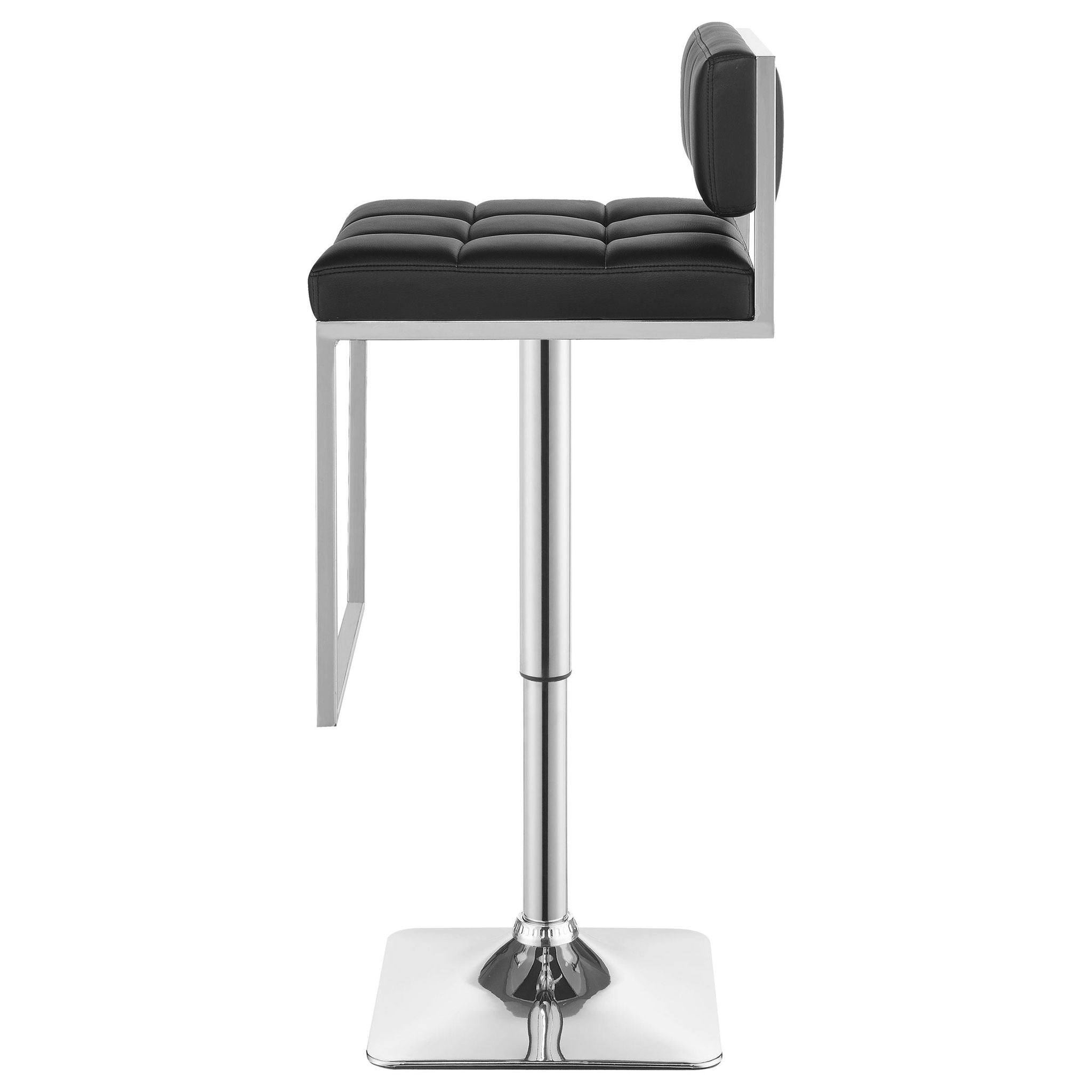 Alameda Adjustable Bar Stool Chrome and Black - Atlantic Fine Furniture Melbourne FL