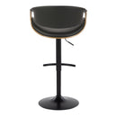 Symphony - Mid Century Modern Adjustable Barstool With Swivel With Rounded T Footrest (Set of 2)